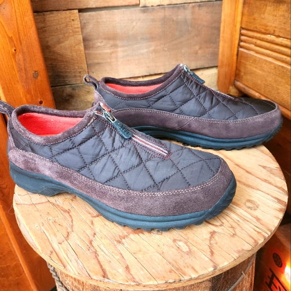 LANDS END WEATHERFIELD BROWN QUILTED HIKING ZIP UP SHOE- WOMENS SZ 9 - Picture 3 of 9